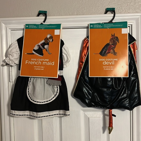 Target Other - 2 Dog Costumes - French Maid (size Medium) & Devil (size Medium)